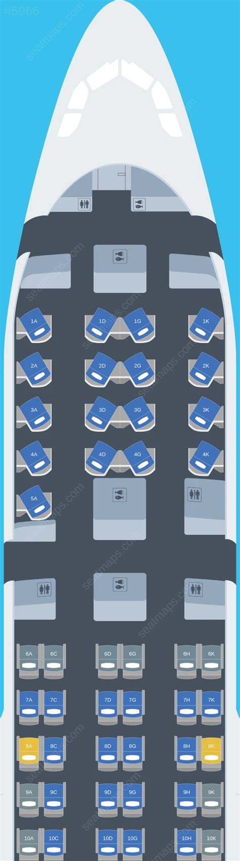 Kuwait Airways (KU) aircraft fleet 2024 seat maps.